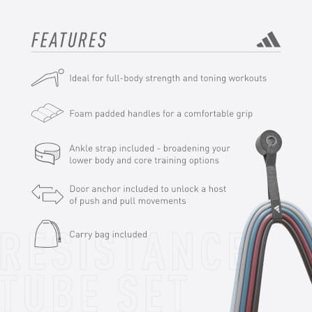 ชุดยางยืดแรงต้านทาน - Resistance Tube Set ADIDAS ADTB-10507-NL_8